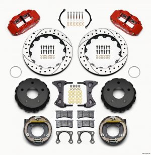 Ford Bronco Classic Brake Kit - Rear - Wilwood - Superlite, Drilled - Red - `65-`77