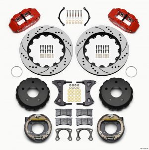 Ford Bronco Classic Brake Kit - Rear - Wilwood - Drilled - Red - `65-`75