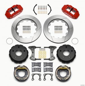 Ford Bronco Classic Brake Kit - Rear - Wilwood - Narrow Superlite 4R - Red - `65-`77
