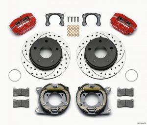 Ford Bronco Classic Brake Kit - Rear - Wilwood - Drilled - Red - `76-`77