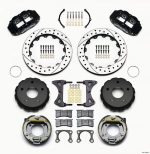 Ford Bronco Classic Brake Kit - Rear - Wilwood - Narrow Superlite 4R, Drilled - `76-`77