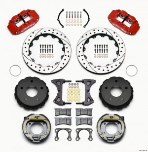 Ford Bronco Classic Brake Kit - Rear - Wilwood - Superlite Drilled - Red - `76-`77