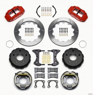 Ford Bronco Classic Brake Kit - Rear - Wilwood - Narrow Superlite 4R - Red - `76-`77