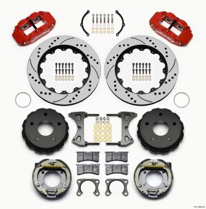 Ford Bronco Classic Brake Kit - Rear - Wilwood - Superlite, Drilled - Red - `76-`77