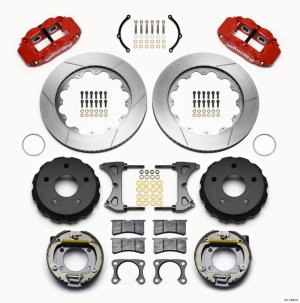 Ford Bronco Classic Brake Kit - Rear - Wilwood - Narrow Superlite 4R - Red - `76-`77