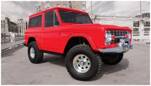Ford Bronco Classic Cutout Style Flares - Front - Bushwacker - Black - `66-`77