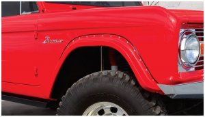Ford Bronco Classic Cutout Style Flares - Front - Bushwacker - Black - `66-`77