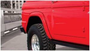 Ford Bronco Classic Fender Flares - Rear - Bushwacker - Cutout Style - Black - `66-`77