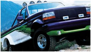 Ford Bronco Classic Flares - Rear - Bushwacker - Cutout Style - Black - `92-`96
