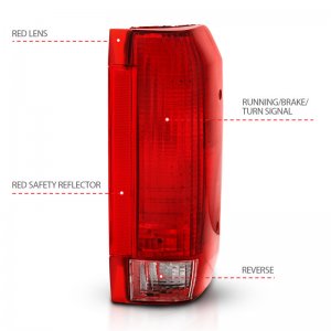 Ford Bronco Classic Taillight - ANZO - OE Replacement - Red/Clear - `92-`96