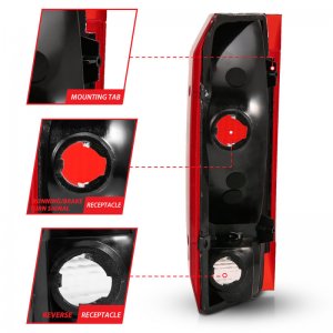 Ford Bronco Classic Taillight - ANZO - OE Replacement - Red/Clear - `92-`96