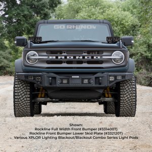 Ford Bronco Bumper - Front - Go Rhino - Rockline Full Width - Black - `21-`24