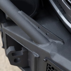 Ford Bronco Rockline Full Width Bumper w/ Overrider Bar - Front - Go Rhino - Winch Ready - Textured Black - `21-`24