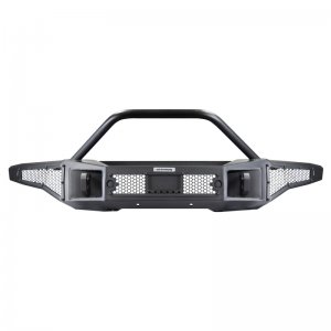 Ford Bronco Rockline Full Width Bumper w/ Overrider Bar - Front - Go Rhino - Winch Ready - Textured Black - `21-`24