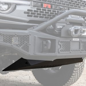 Ford Bronco Rockline Front Bumper Lower Skid Plate - Front - Go Rhino - Black Textured - `21-`24