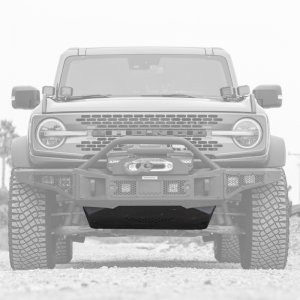 Ford Bronco Rockline Front Bumper Lower Skid Plate - Front - Go Rhino - Black Textured - `21-`24