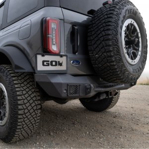 Ford Bronco Rockline Rear Full Width Bumper - Rear - Go Rhino - Rockline - Textured Black - `21-`24