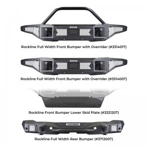 Ford Bronco Rockline Rear Full Width Bumper - Rear - Go Rhino - Rockline - Textured Black - `21-`24