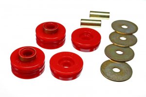 Ford Bronco Classic Transmission Mount Set - Energy Suspension - Red - `66-`77
