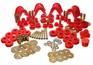 Ford Bronco Classic Hyper-Flex Master Bushing Set - Energy Suspension - Red - `66-`77