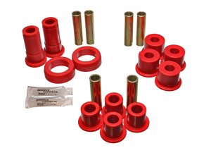 Ford Bronco Classic Leaf Spring Bushing Set - Rear - Energy Suspension - Performance Polyurethane - Red - `91-`94