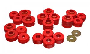Ford Bronco Classic Body Mount Set - Energy Suspension - Performance Polyurethane - Red - `83-`90