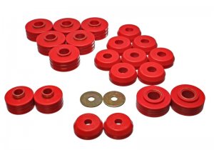 Ford Bronco Classic Body Mount Set - Energy Suspension - Red - `80-`96