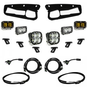 Ford Bronco S2 SAE Sportsmen Fog Pkt Light Kit - Baja Designs - w/Steel Bumper w/Upfitter - Amber - `21-`22