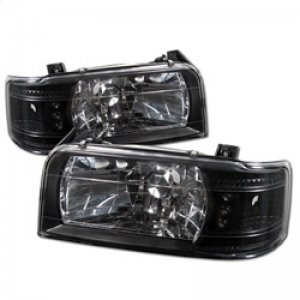 Ford Bronco Classic Headlights - SPYDER - LED Crystal - Black - `92-`96