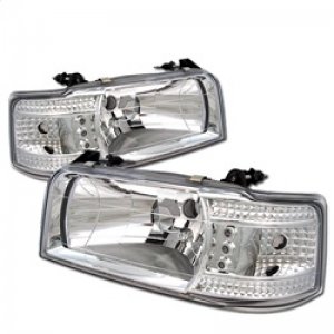 Ford Bronco Classic Headlights - SPYDER - LED Crystal, 1PC - Chrome - `92-`96