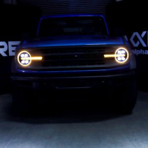 Ford Bronco Headlights - AlphaRex - NOVA LED Projector - Black - `21-`23