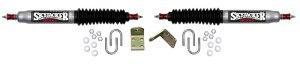 Ford Bronco Classic Steering Damper Kit - Skyjacker - Silver with Black Boots - `78-`79
