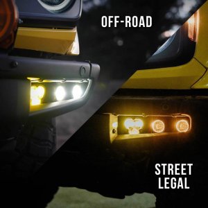 Ford Bronco Fog Light Pocket Kit - KC HiLiTES - FLEX ERA 3 Dual Mode SAE - 2021