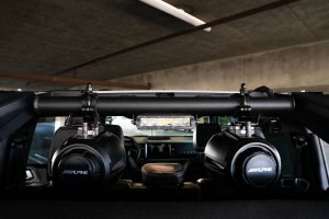 Ford Bronco Rear Speaker & Light Mount Bar - Rear - DV8 Offroad - Micro-Texture - Black - `21-`22