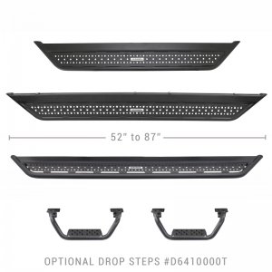 Ford Bronco Dominator Xtreme D6 Side Steps - Go Rhino - 6in - 57in Long - Textured Black - `21-`23