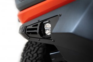 Ford Bronco Bomber Front Bumper - Front - Addictive Desert Designs - Raptor - Hammer Black with Satin Black panels - `22-`23