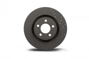 Ford Bronco Classic Brake Rotors (2) - Front - Hawk Performance - Drilled and Slotted - 1994