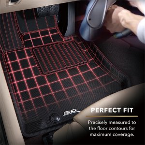 Ford Bronco Sport Floor Mat Set - 1st 2nd Row - 3D MAXpider - Kagu - Black - `21-`22