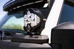 Ford Bronco A-Pillar Pod Light Mounts - DV8 Offroad - Black - `21-`22