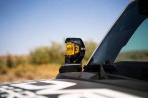 Ford Bronco A-Pillar Pod Light Mounts - DV8 Offroad - Black - `21-`22