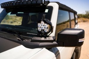 Ford Bronco A-Pillar Pod Light Mounts - DV8 Offroad - Black - `21-`22