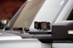 Ford Bronco A-Pillar Pod Light Mounts - DV8 Offroad - Black - `21-`22