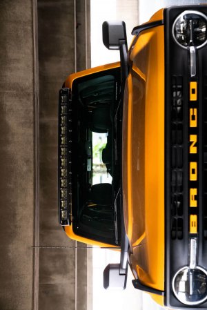 Ford Bronco Light Bar Mounts - DV8 Offroad - Curved - Black - `21-`22