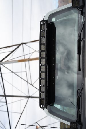 Ford Bronco Light Bar Mounts - DV8 Offroad - Curved - Black - `21-`22