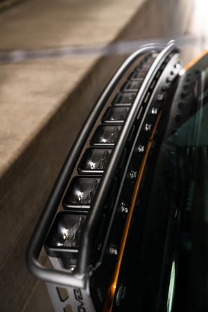 Ford Bronco Light Bar Mounts - DV8 Offroad - Curved - Black - `21-`22