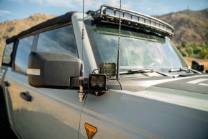 Ford Bronco Light Bar Mounts - A Pillar - DV8 Offroad - Dual Light Pod Drop, Direct Fit, Bolt-On - 2021