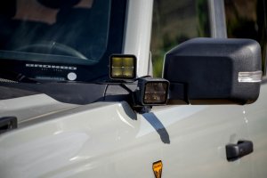 Ford Bronco Light Bar Mounts - A Pillar - DV8 Offroad - Dual Light Pod Drop, Direct Fit, Bolt-On - 2021