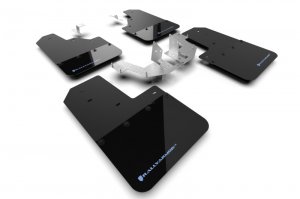 Ford Bronco Mud Flap - Rally Armor - Hybrid - Black/Blue - `21-`25