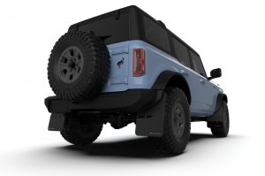 Ford Bronco Mud Flap Kit - Rally Armor - Hybrid Black with Metallic Black Logo - Black - `21-`25