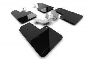 Ford Bronco Mud Flap Kit - Rally Armor - Hybrid Black with Metallic Black Logo - Black - `21-`25